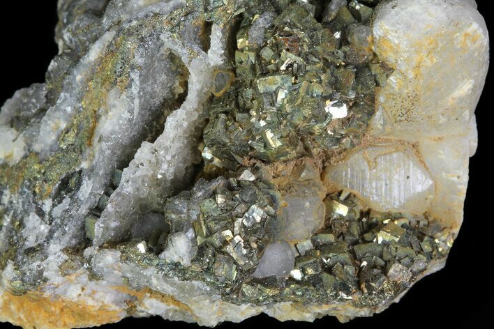 Pyrite On Calcite - El Hammam Mine, Morocco #80369